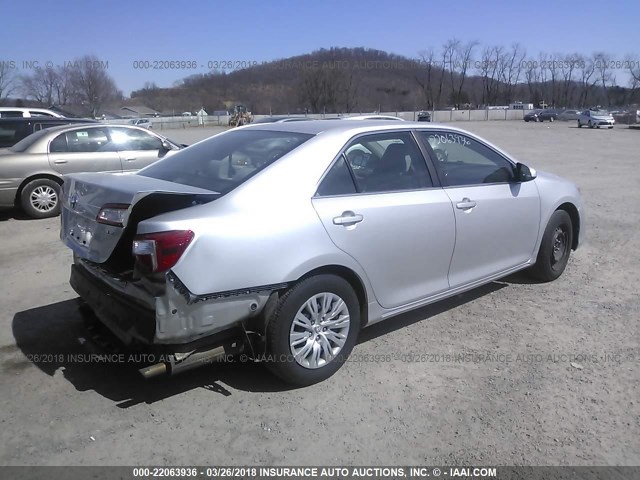 4T4BF1FK6CR218092 - 2012 TOYOTA CAMRY SE/LE/XLE SILVER photo 4