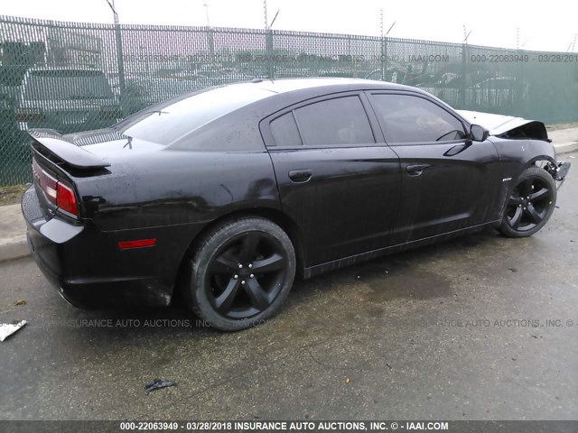 2C3CDXCT8EH349849 - 2014 DODGE CHARGER R/T BLACK photo 4