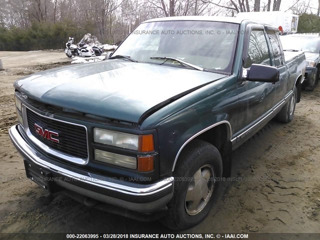 1GTEK19R1VE509628 - 1997 GMC SIERRA K1500 GREEN photo 2