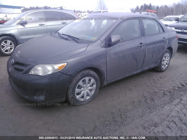 2T1BU4EE8BC638708 - 2011 TOYOTA COROLLA S/LE GRAY photo 2