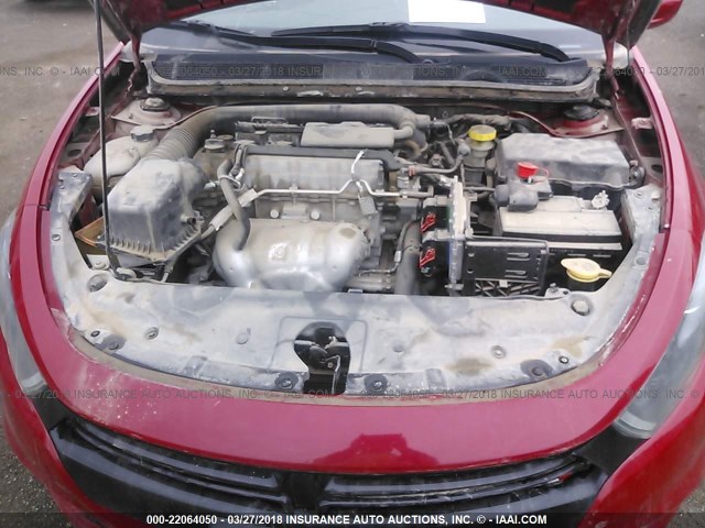 1C3CDFBB3ED861521 - 2014 DODGE DART SXT RED photo 10