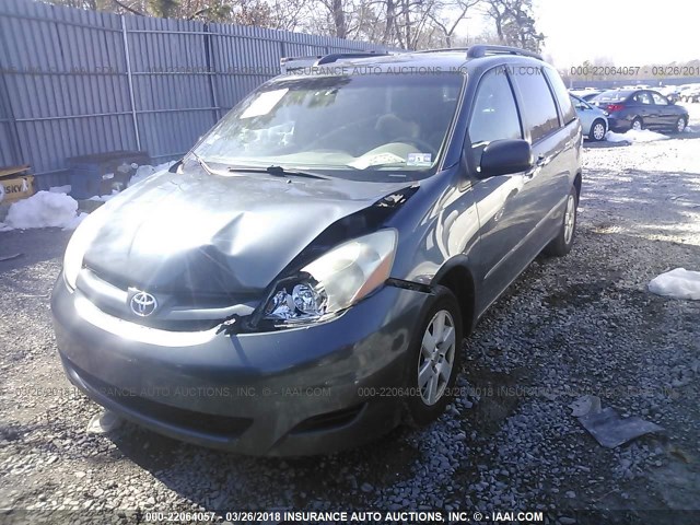 5TDZA23CX6S489440 - 2006 TOYOTA SIENNA CE/LE BLUE photo 2