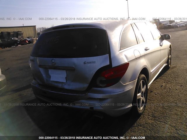 4JGCB6FB7AA104138 - 2010 MERCEDES-BENZ R 350 4MATIC SILVER photo 4