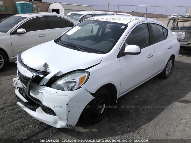 3N1CN7AP2DL821180 - 2013 NISSAN VERSA S/S PLUS/SV/SL WHITE photo 2