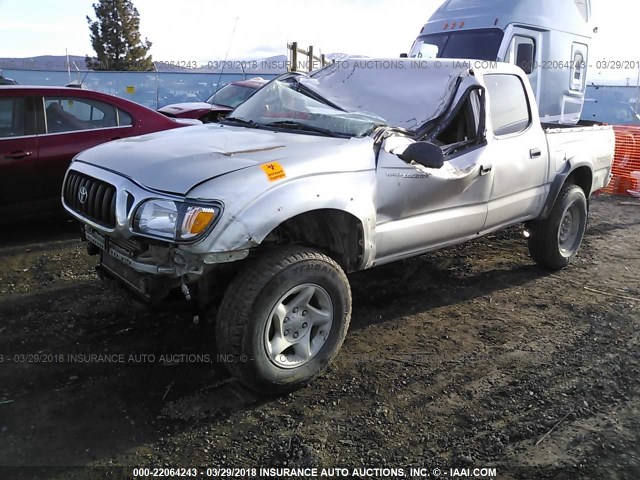 5TEHN72N73Z193984 - 2003 TOYOTA TACOMA DOUBLE CAB ვერცხლისფერი ფოტო 2