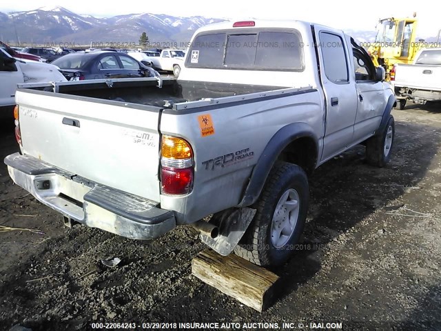 5TEHN72N73Z193984 - 2003 TOYOTA TACOMA DOUBLE CAB SILVER photo 4