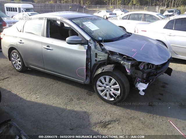 3N1AB7AP2EL612975 - 2014 NISSAN SENTRA S/SV/SR/SL SILVER photo 1