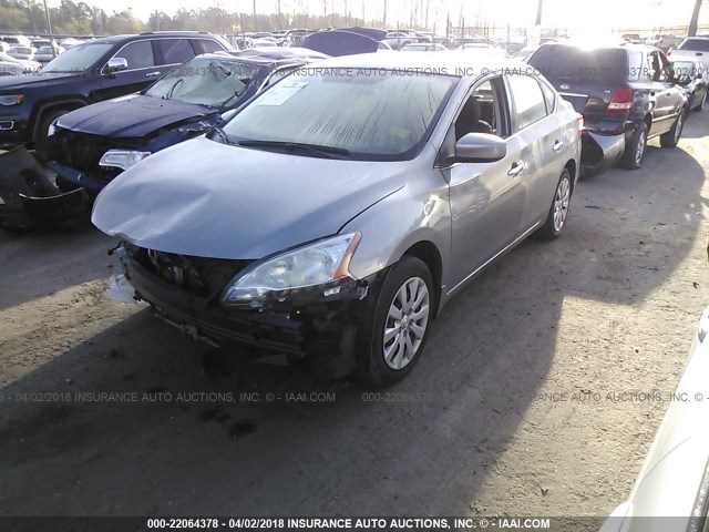 3N1AB7AP2EL612975 - 2014 NISSAN SENTRA S/SV/SR/SL 银色 照片 2