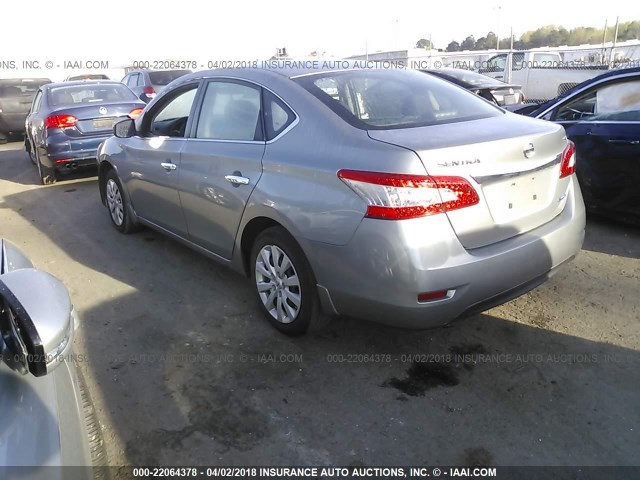 3N1AB7AP2EL612975 - 2014 NISSAN SENTRA S/SV/SR/SL 银色 照片 3