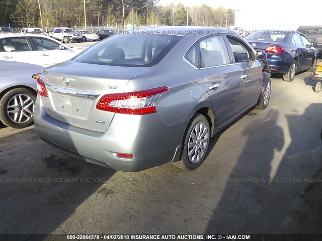3N1AB7AP2EL612975 - 2014 NISSAN SENTRA S/SV/SR/SL 银色 照片 4