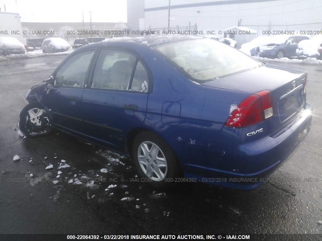 2HGES16354H570232 - 2004 HONDA CIVIC DX VP BLUE photo 3