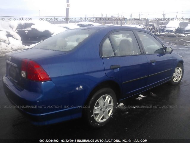 2HGES16354H570232 - 2004 HONDA CIVIC DX VP ლურჯი ფოტო 4