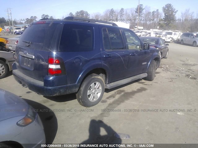 1FMEU63E48UB05550 - 2008 FORD EXPLORER XLT BLUE photo 4