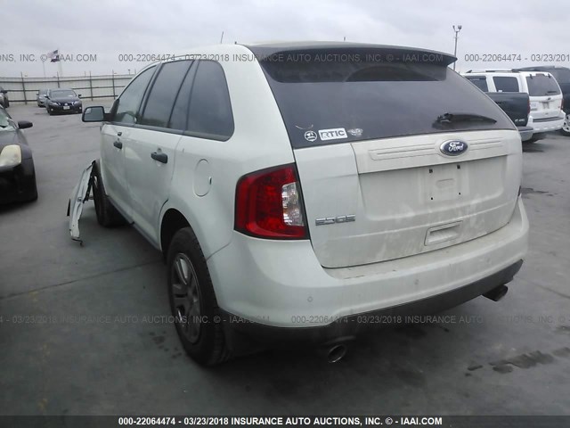 2FMDK3GC6BBB66761 - 2011 FORD EDGE SE WHITE photo 3