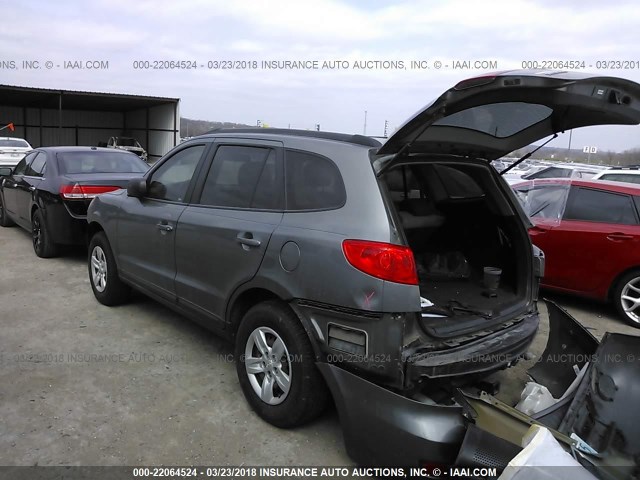 5NMSG13D19H245329 - 2009 HYUNDAI SANTA FE GLS GRAY photo 3