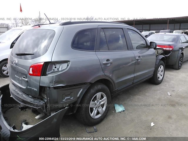 5NMSG13D19H245329 - 2009 HYUNDAI SANTA FE GLS GRAY photo 4