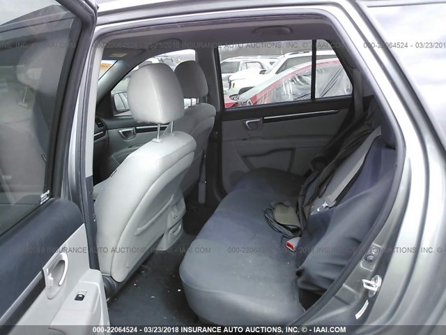 5NMSG13D19H245329 - 2009 HYUNDAI SANTA FE GLS GRAY photo 8