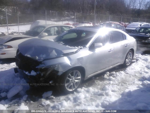 1N4AA5APXCC852701 - 2012 NISSAN MAXIMA S/SV SILVER photo 2