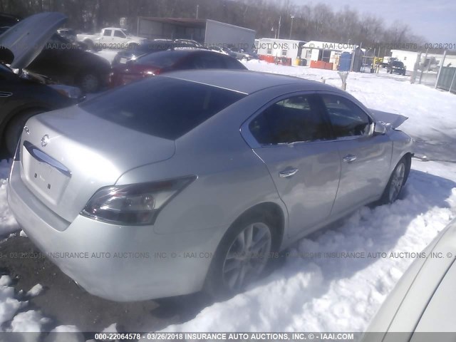 1N4AA5APXCC852701 - 2012 NISSAN MAXIMA S/SV SILVER photo 4