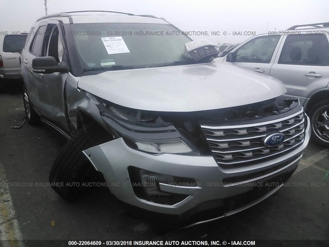 1FM5K7DH0HGA12012 - 2017 FORD EXPLORER XLT SILVER photo 1