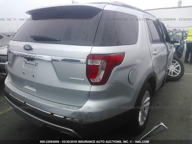 1FM5K7DH0HGA12012 - 2017 FORD EXPLORER XLT SILVER photo 4