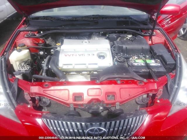 4T1FA38P16U078519 - 2006 TOYOTA CAMRY SOLARA SE/SLE წითელი ფოტო 10