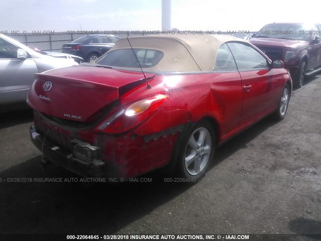 4T1FA38P16U078519 - 2006 TOYOTA CAMRY SOLARA SE/SLE წითელი ფოტო 4