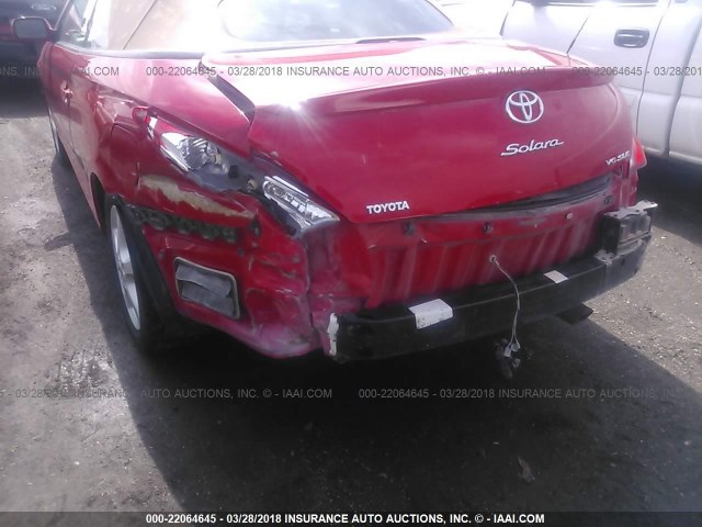 4T1FA38P16U078519 - 2006 TOYOTA CAMRY SOLARA SE/SLE წითელი ფოტო 6