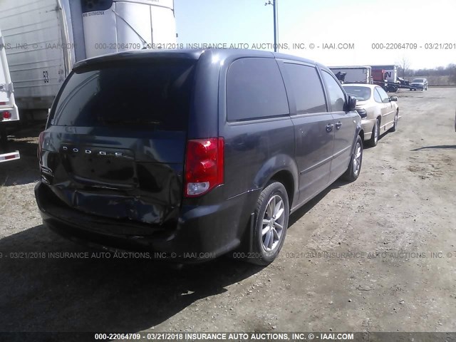 2C4RDGBG6ER406196 - 2014 DODGE GRAND CARAVAN SE BLUE photo 4