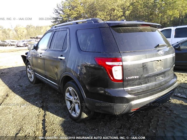 1FM5K8F82DGC26707 - 2013 FORD EXPLORER LIMITED 黑色 照片 3