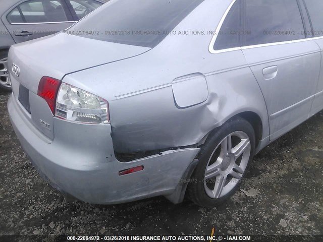 WAUDF78E47A051172 - 2007 AUDI A4 2.0T QUATTRO SILVER photo 6