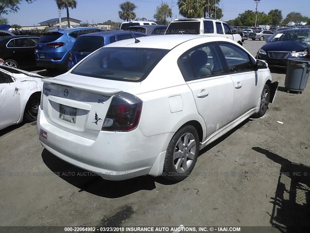 3N1AB6APXBL651237 - 2011 NISSAN SENTRA 2.0/2.0S/SR/2.0SL WHITE photo 4