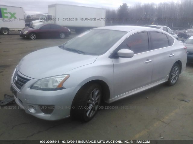 3N1AB7AP4EY258797 - 2014 NISSAN SENTRA S/SV/SR/SL SILVER photo 2