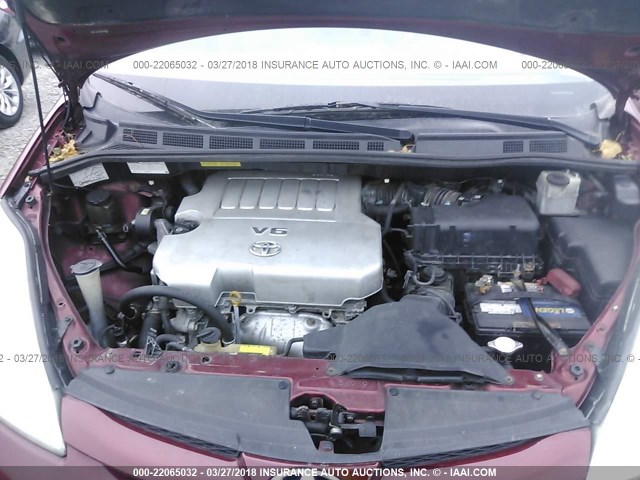 5TDKK4CC9AS310680 - 2010 TOYOTA SIENNA CE/LE BURGUNDY photo 10