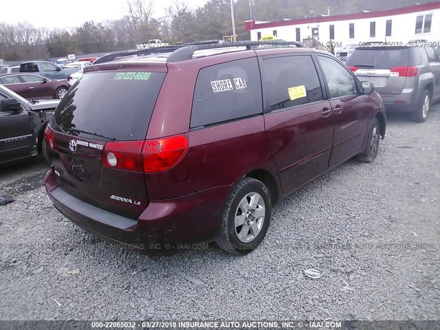 5TDKK4CC9AS310680 - 2010 TOYOTA SIENNA CE/LE BURGUNDY photo 4