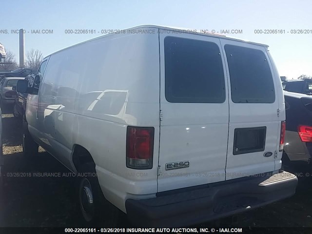 1FTNE24W87DA58099 - 2007 FORD ECONOLINE E250 VAN WHITE photo 3