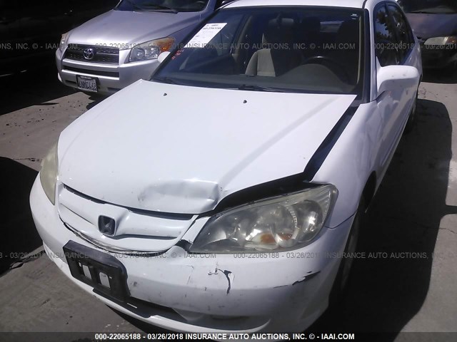 2HGES26785H599346 - 2005 HONDA CIVIC EX WHITE photo 2