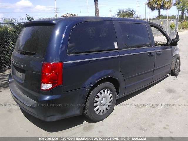 2C4RDGBG6CR260248 - 2012 DODGE GRAND CARAVAN SE BLUE photo 4