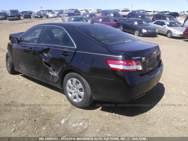4T4BF3EK7BR203385 - 2011 TOYOTA CAMRY SE/LE/XLE Черный фото 3
