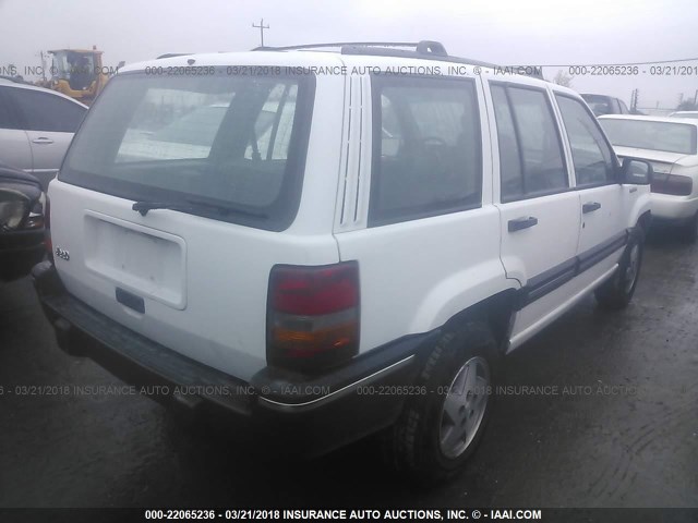 1J4GZ68S0PC645313 - 1993 JEEP GRAND CHEROKEE  WHITE photo 4