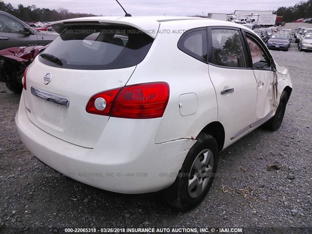 JN8AS5MT4DW511184 - 2013 NISSAN ROGUE S/SV WHITE photo 4