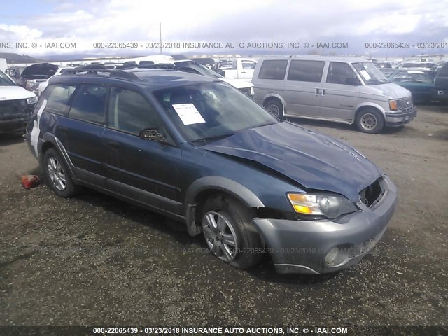 4S4BP61C056387374 - 2005 SUBARU LEGACY OUTBACK 2.5I BLUE photo 1