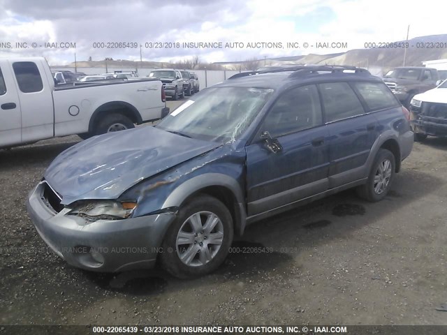 4S4BP61C056387374 - 2005 SUBARU LEGACY OUTBACK 2.5I BLUE photo 2