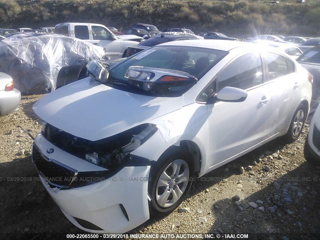 3KPFK4A78HE139318 - 2017 KIA FORTE LX WHITE photo 2