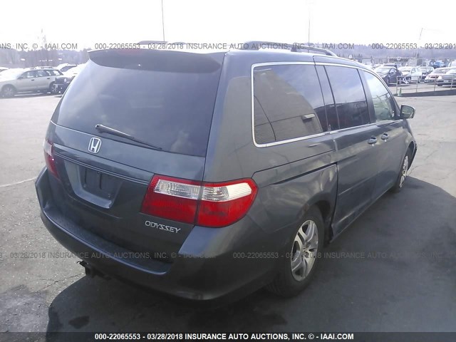 5FNRL38795B012755 - 2005 HONDA ODYSSEY EXL ნაცრისფერი ფოტო 4