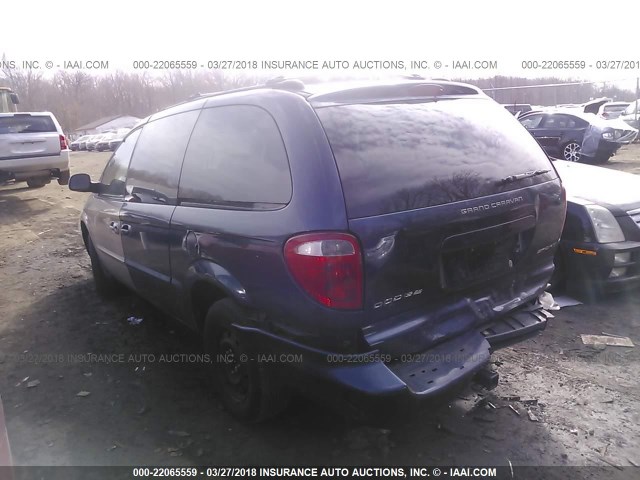 1B4GP44342B688790 - 2002 DODGE GRAND CARAVAN SPORT Dark Blue photo 3