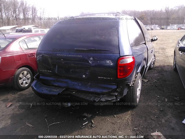 1B4GP44342B688790 - 2002 DODGE GRAND CARAVAN SPORT Dark Blue photo 6