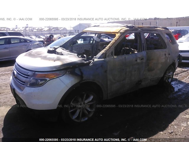 1FM5K8D88DGA49437 - 2013 FORD EXPLORER XLT WHITE photo 2