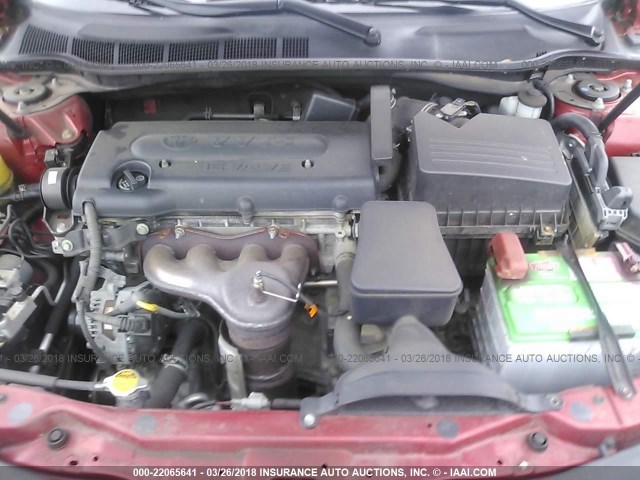 4T1BE46K38U227628 - 2008 TOYOTA CAMRY CE/LE/XLE/SE RED photo 10