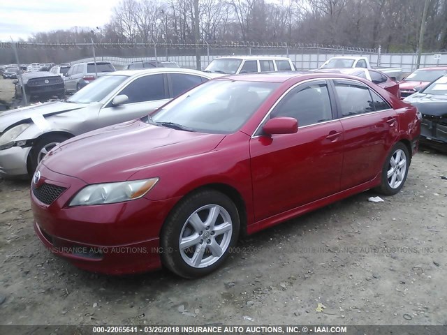 4T1BE46K38U227628 - 2008 TOYOTA CAMRY CE/LE/XLE/SE RED photo 2